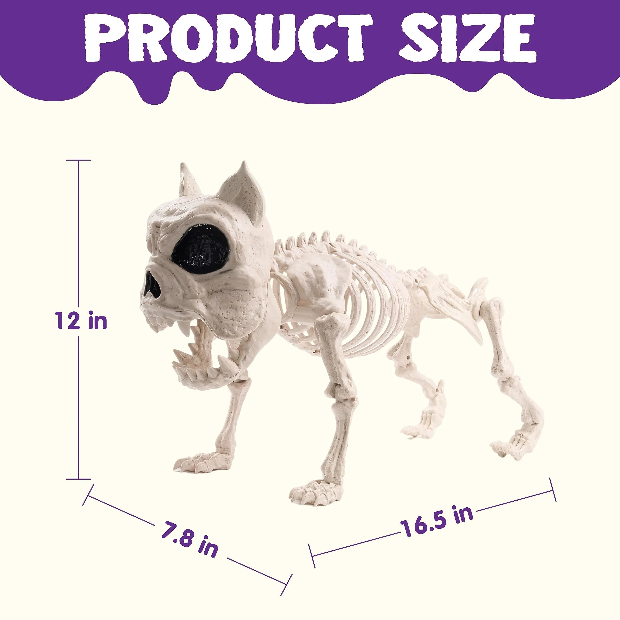 16" Halloween Poseable Puppy Skeleton with Pose-N-Stay Plastic Dog Bones