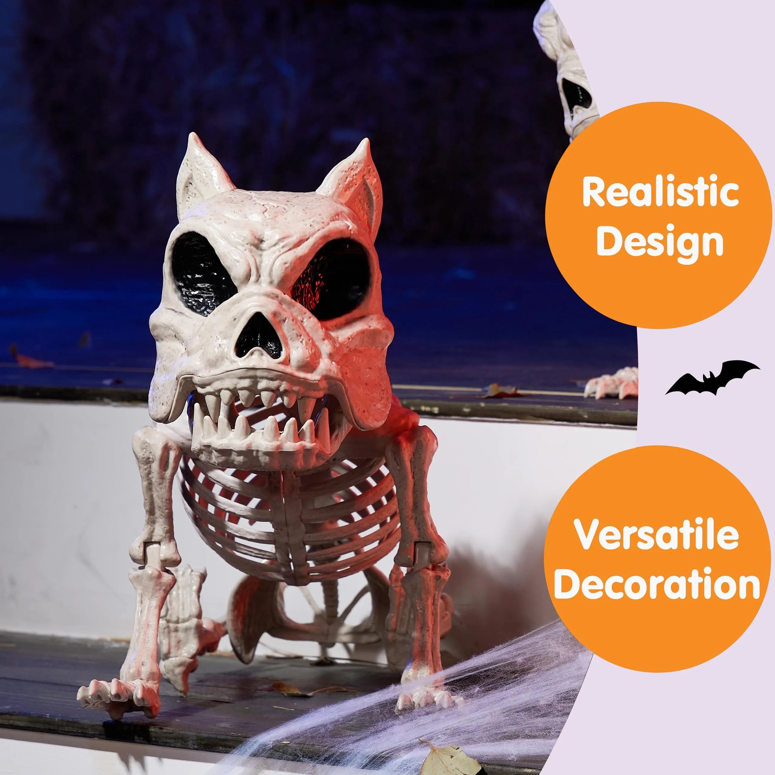 16" Halloween Poseable Puppy Skeleton with Pose-N-Stay Plastic Dog Bones