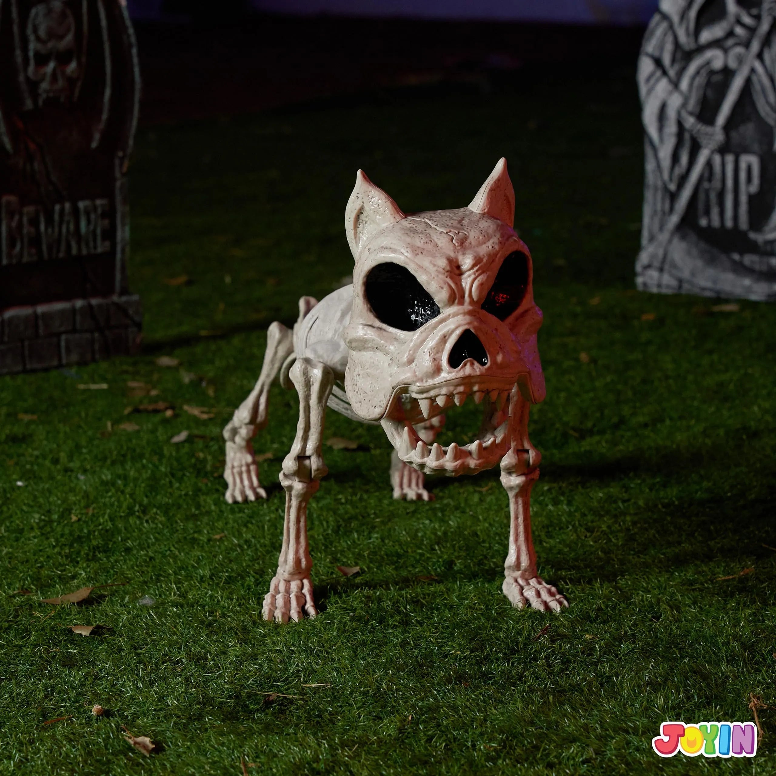 16" Halloween Poseable Puppy Skeleton with Pose-N-Stay Plastic Dog Bones
