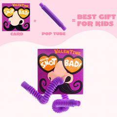 28 Packs Valentine's Day Nose Picking Cards with Pop Tubes for Kids