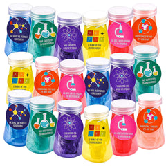18 Science Slime Beakers with Valentine's Day Cards for Kids Classroom Exchange Gifts