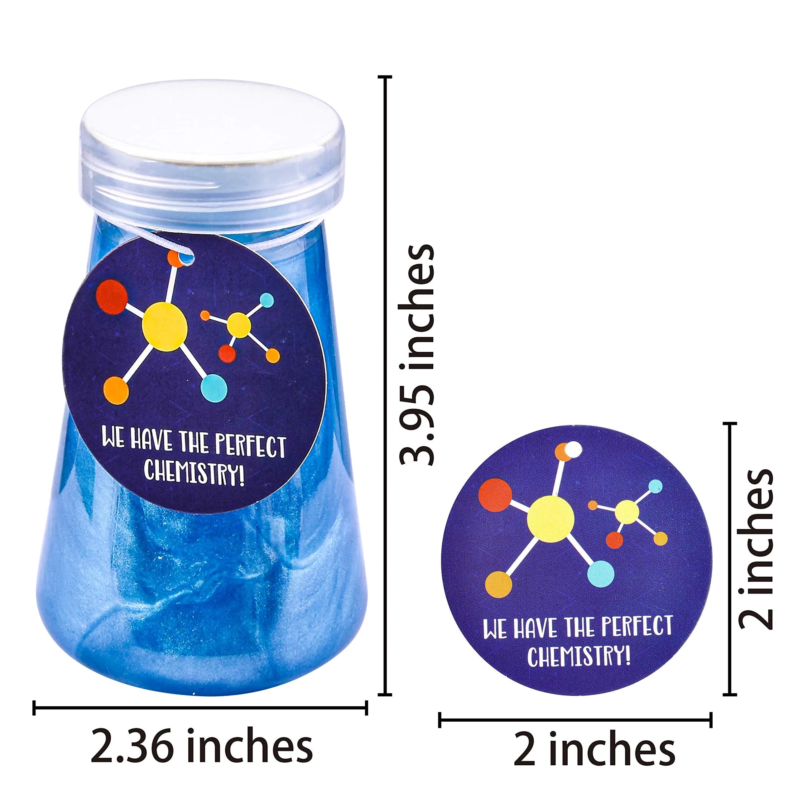 18 Science Slime Beakers with Valentine's Day Cards for Kids Classroom Exchange Gifts