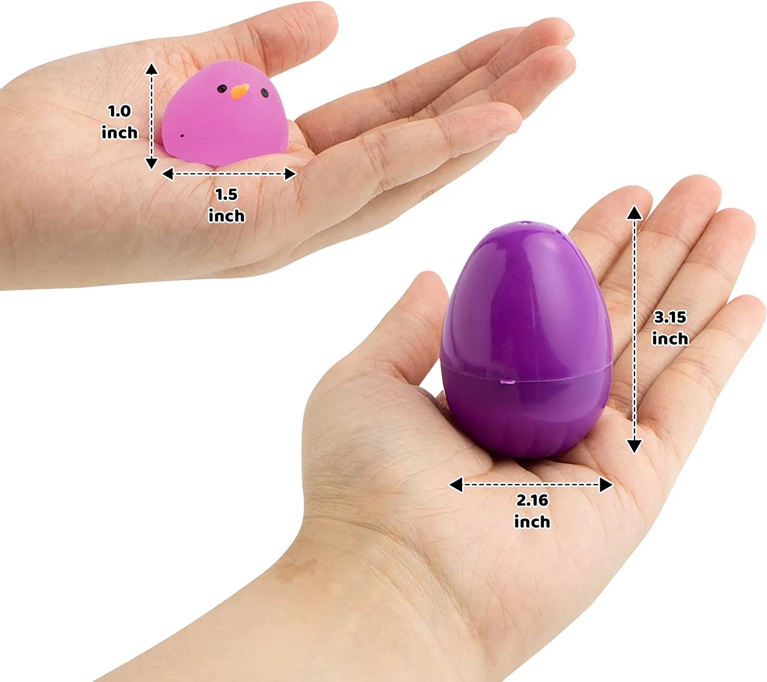 18-Pack Glow-in-the-Dark Mochi Squishy Toys with Prefilled Easter Eggs for Egg Hunts