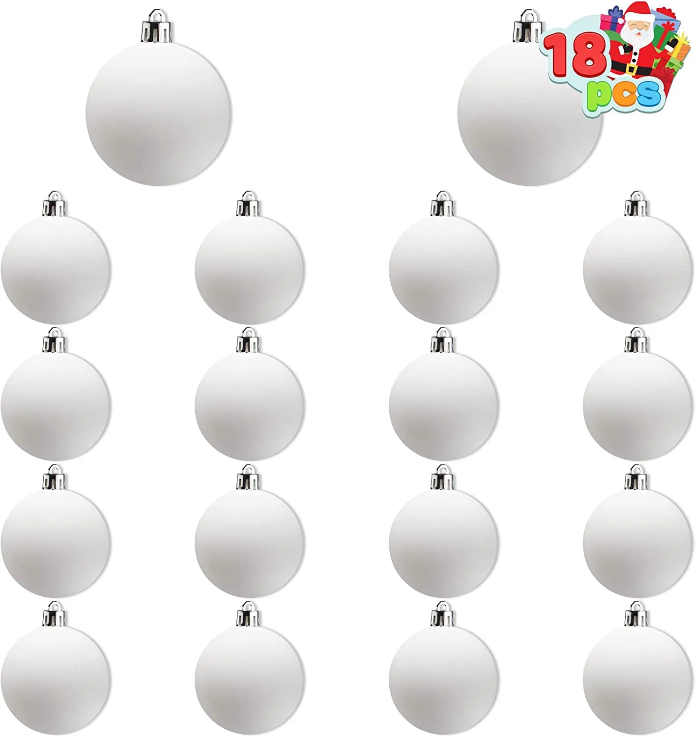 18Pcs Blank White Ball Ornaments for DIY