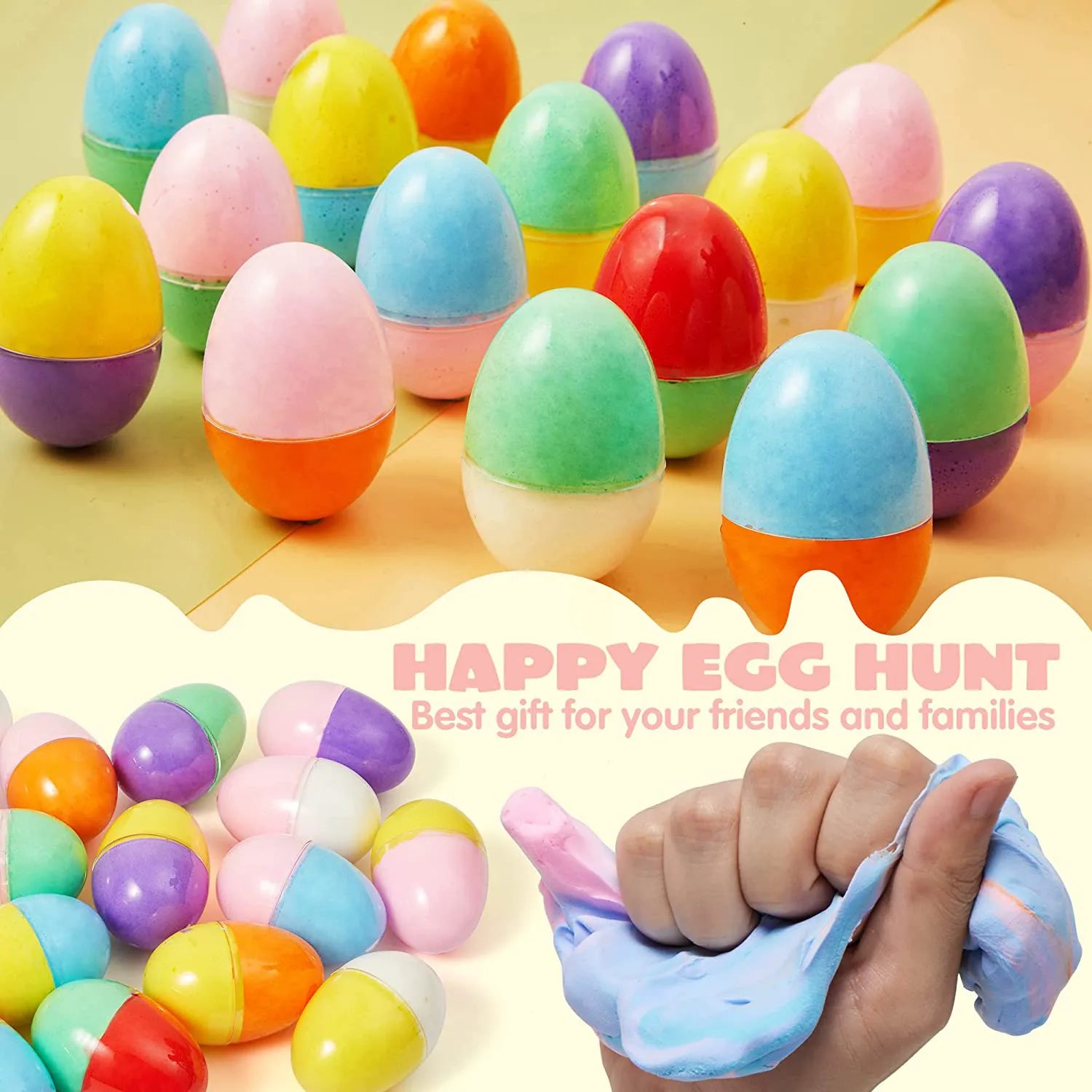 18 Prefilled Easter Eggs with Butter Slime