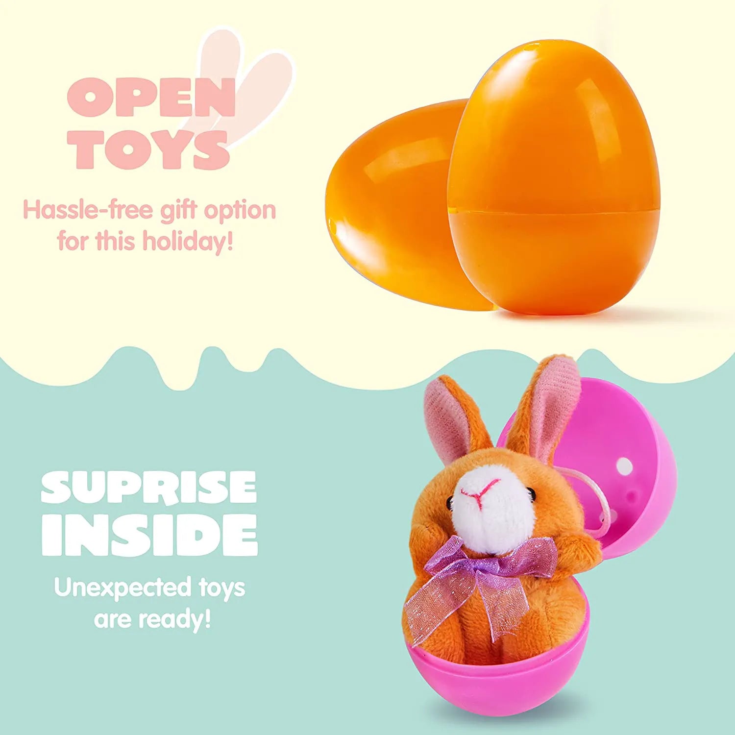 18-Piece Plush Animal Toys in Prefilled Easter Eggs, 2.23 Inches