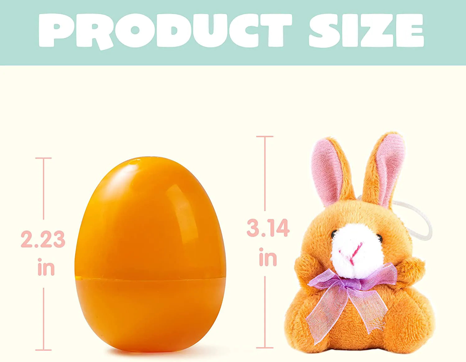 18-Piece Plush Animal Toys in Prefilled Easter Eggs, 2.23 Inches