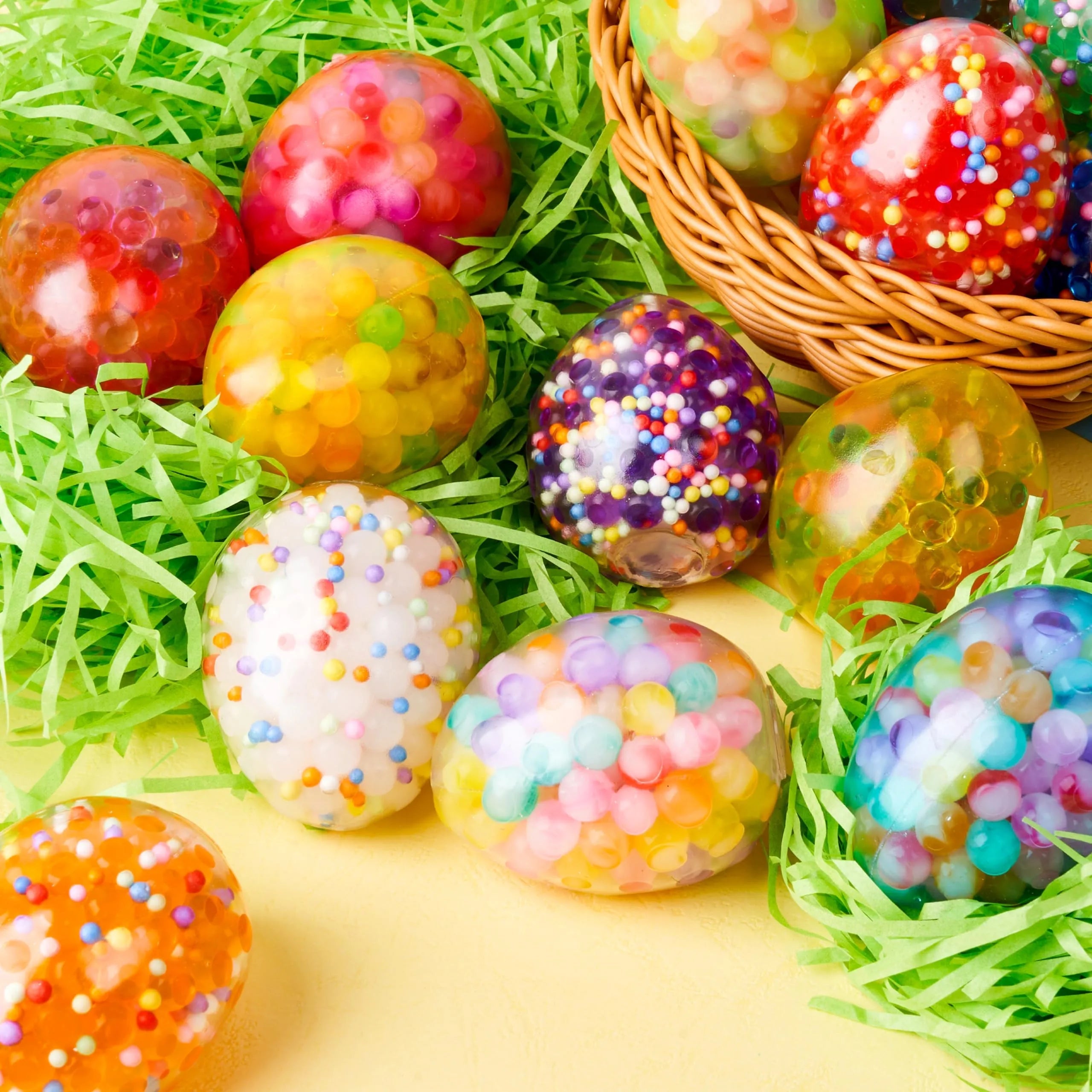 18-Pack Multicolor Easter Egg Stress Balls, Filled Easter Eggs