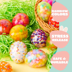18-Pack Multicolor Easter Egg Stress Balls, Filled Easter Eggs