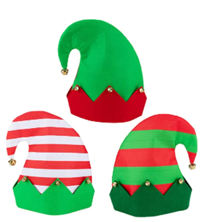 3-Pack Colorful Holiday Elf Hats
