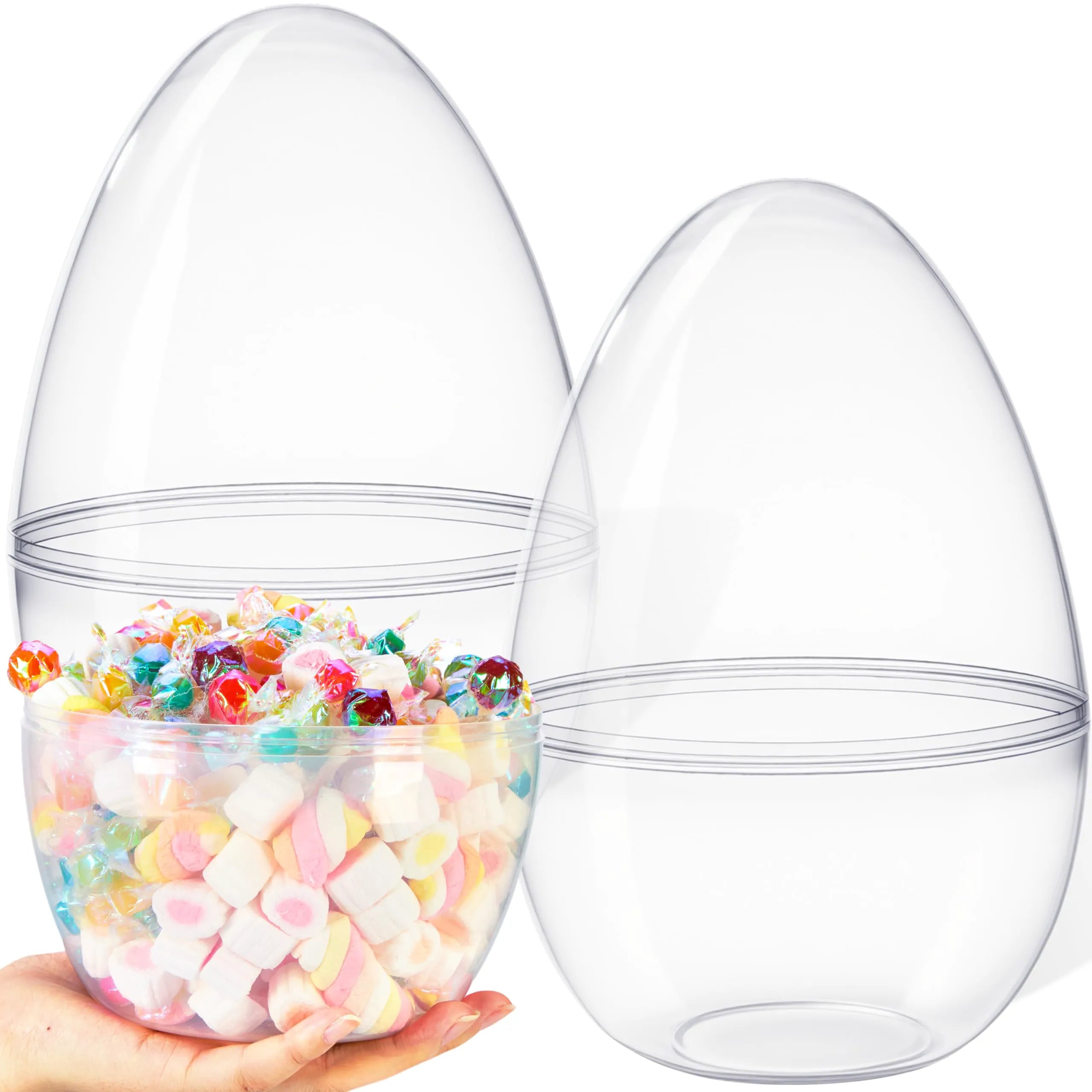 2 Pack 10-Inch Clear Jumbo Easter Egg