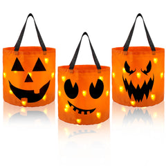 Set of 3 Halloween Candy Pumpkin Buckets