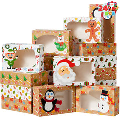 24-Pack Christmas Cookie Boxes with Window