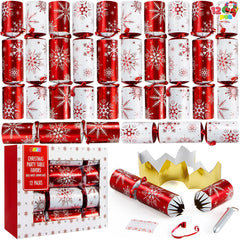 12 Pack Red White Snowflake Christmas Party Table Favors
