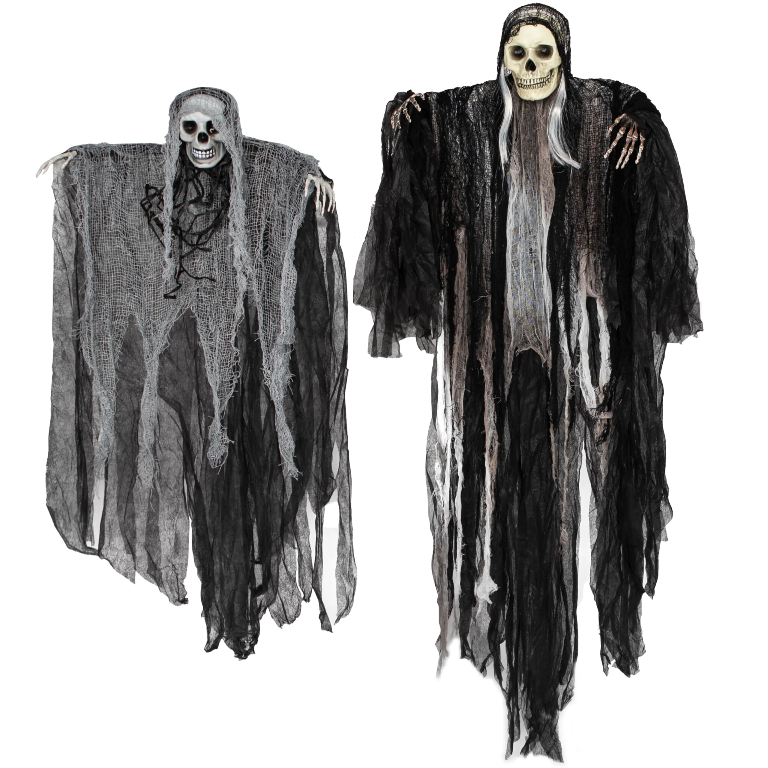 2 Pack Halloween Grim Reaper Hanging Decorations for Outdoor