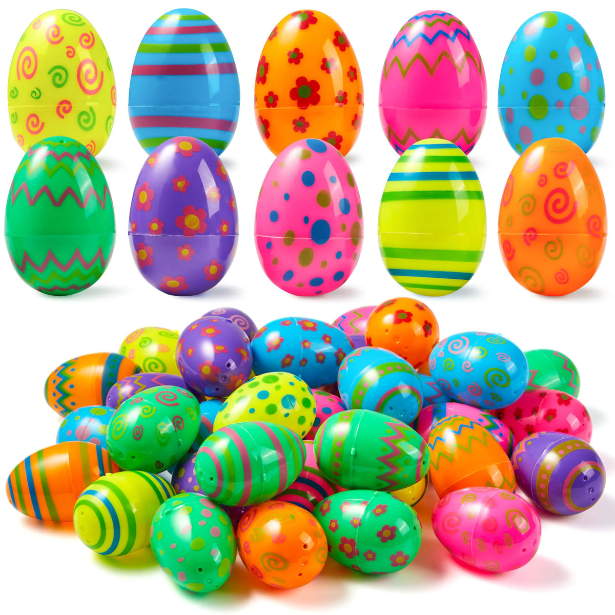 24PCS 2.3" Printed Eggs