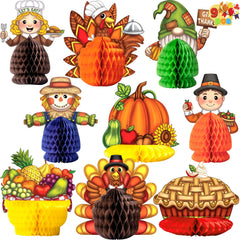 9-Piece Thanksgiving Honeycomb Decorations Set