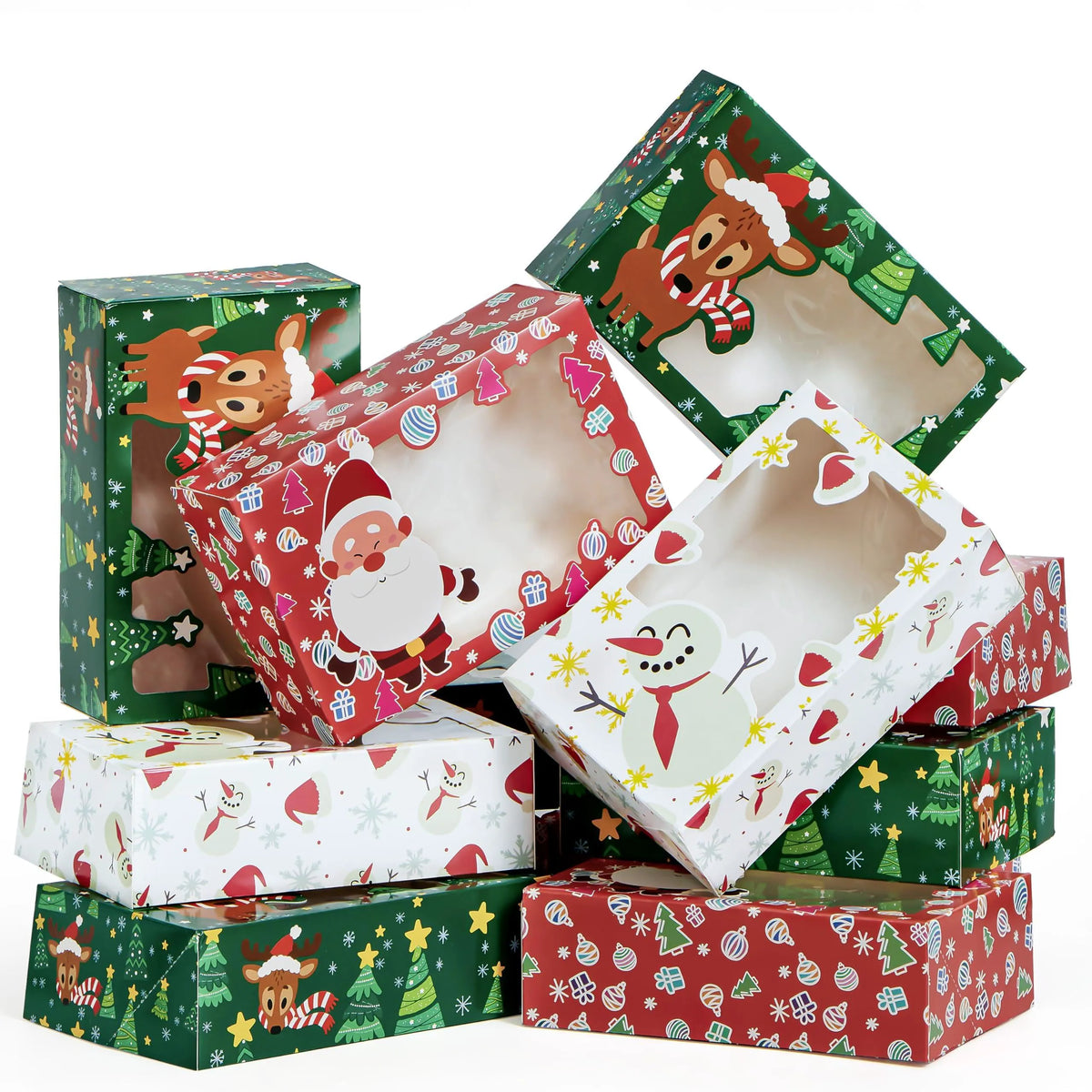 12 Pcs Christmas Cookie Boxes for Gift Giving