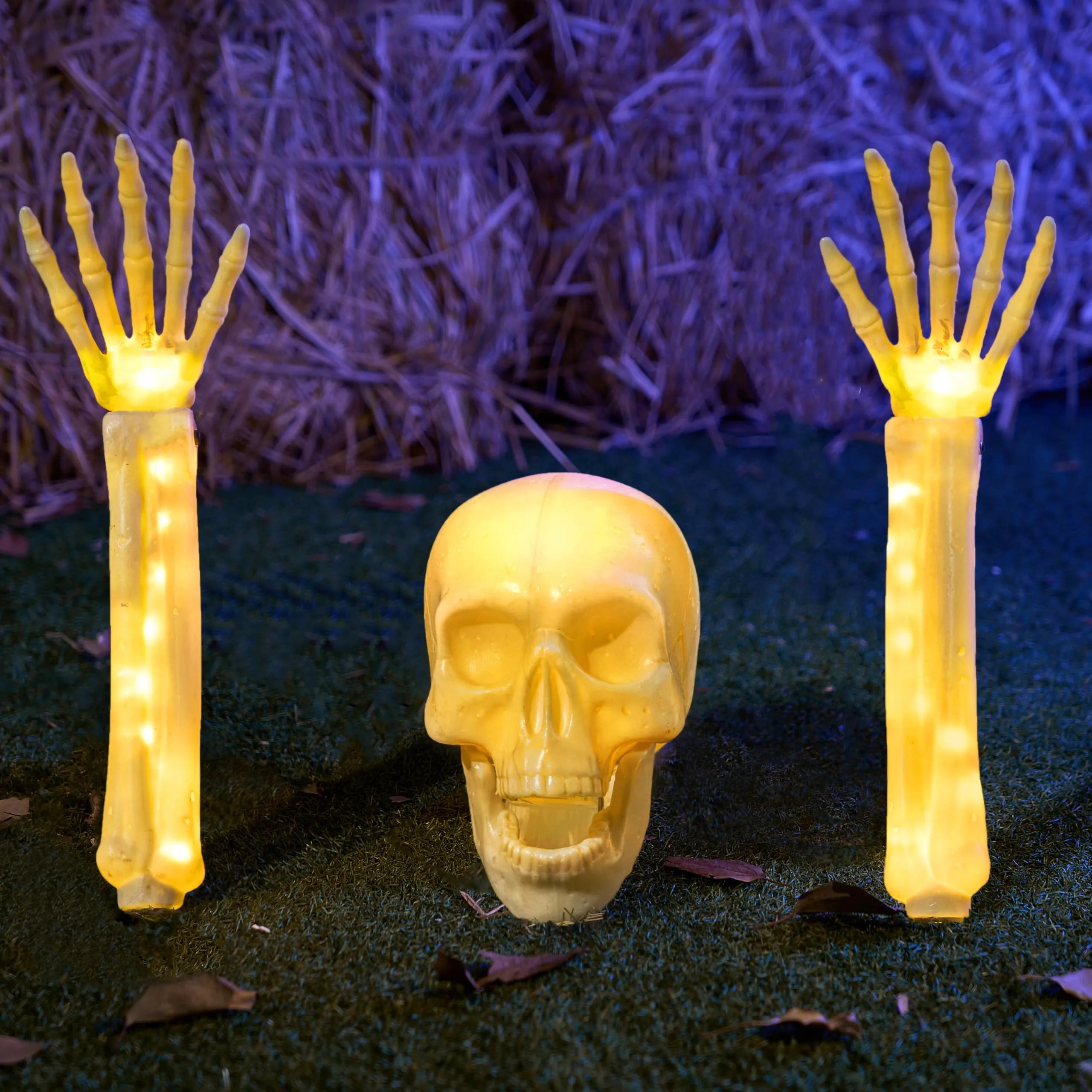 3-Piece Halloween Skeleton Decorations for Outdoor Use