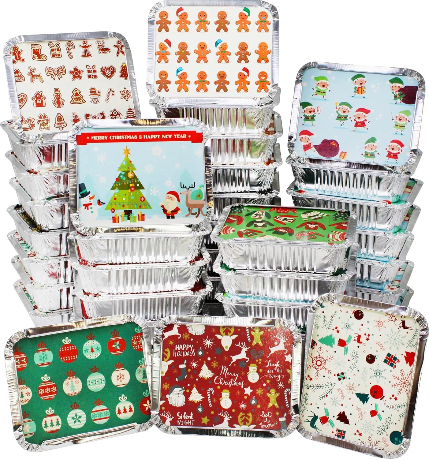 48-Piece Christmas Cookie Tins with Lids for Gift Giving