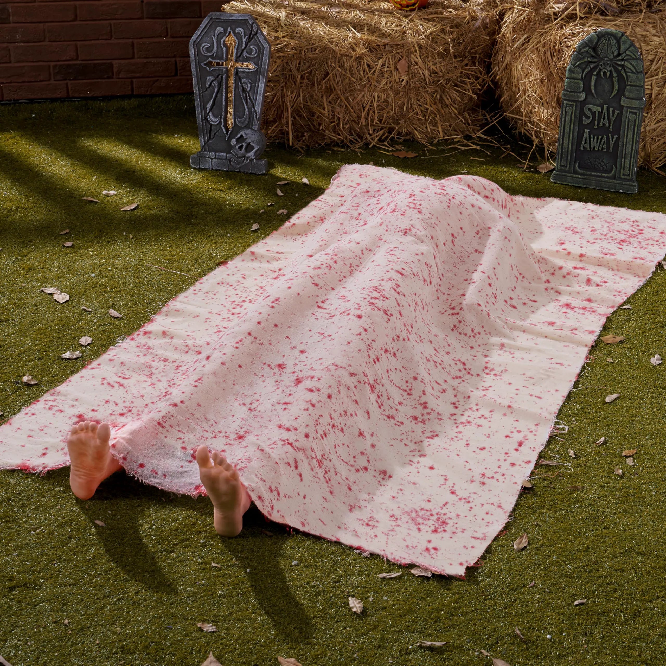 5 Ft Scary Inflatable Body with Covered Feet Halloween Decoration
