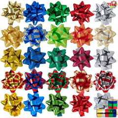 3-Inch Christmas Gift Bows, 75-Pack
