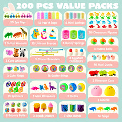 200 Prefilled Easter Eggs with Toys for Easter Hunt & Party Favors