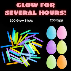 200 Prefilled Easter Glow Sticks Eggs 2.4in