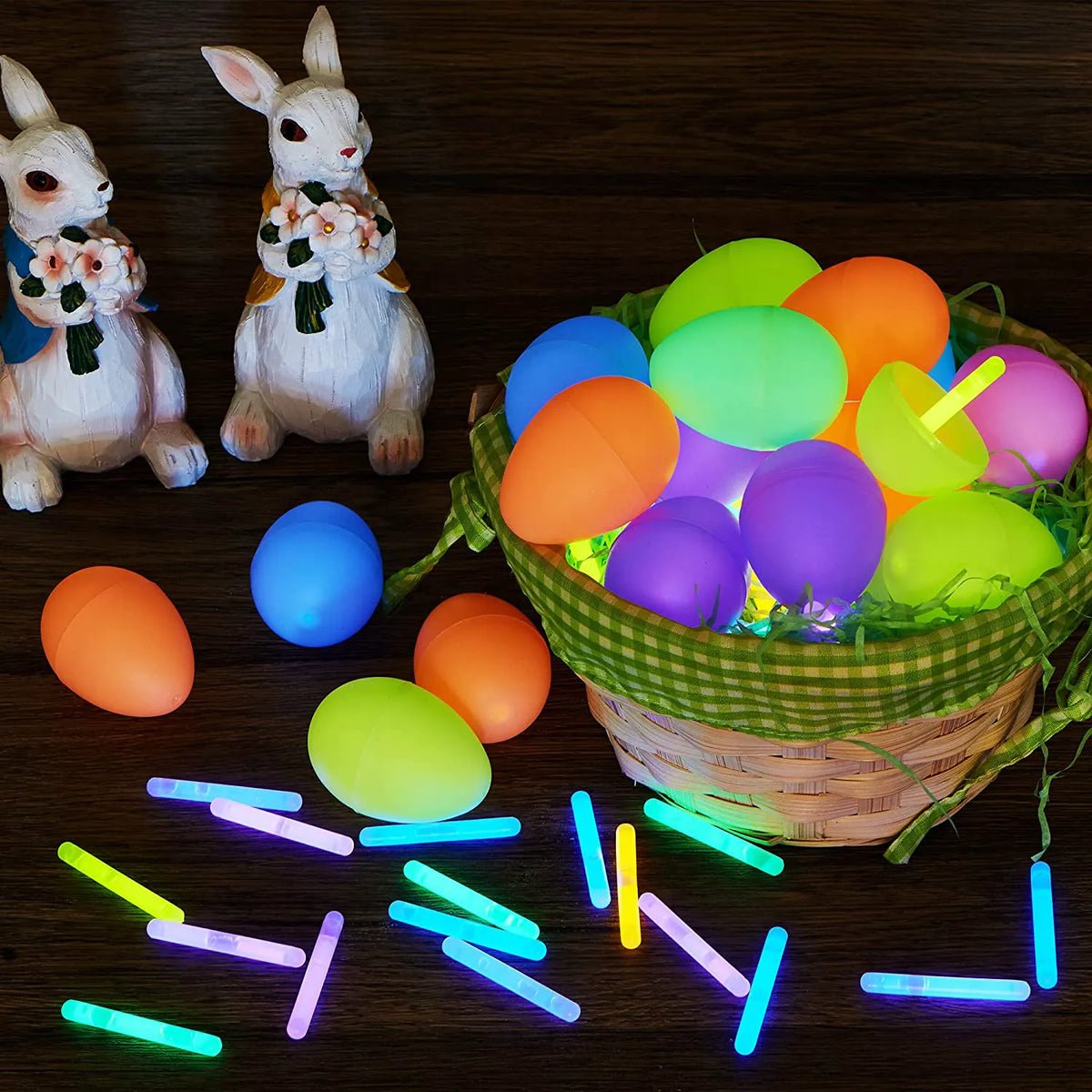 200 Prefilled Easter Glow Sticks Eggs 2.4in