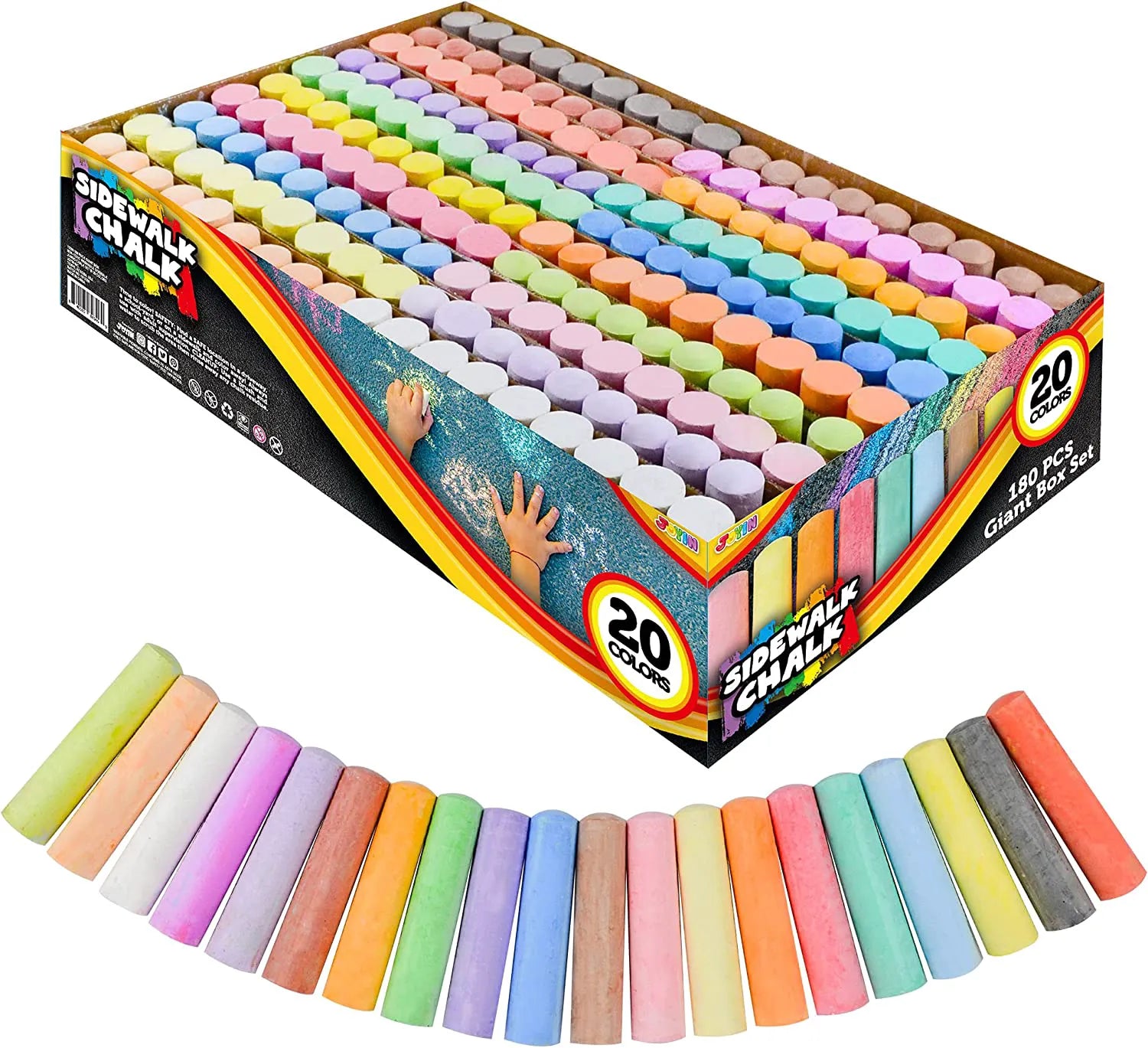 20 Colors Chalk Set, 180 Pieces