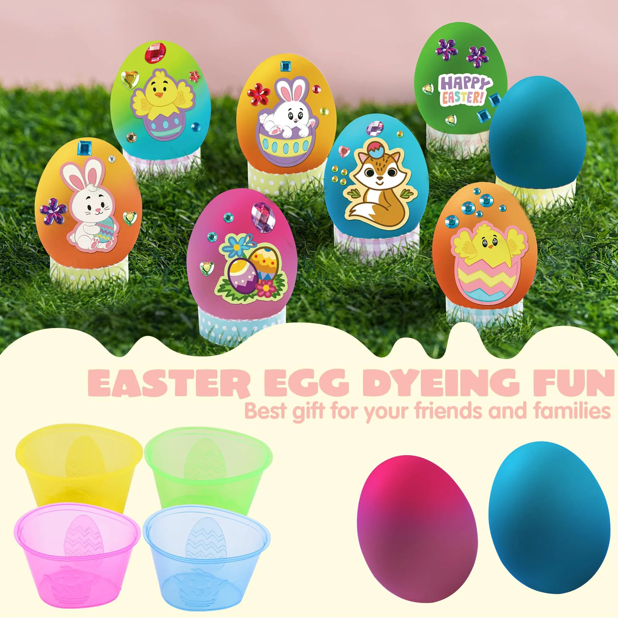 20 Pcs DIY Easter Egg Decorating Kit for Kids Party & Craft Activities