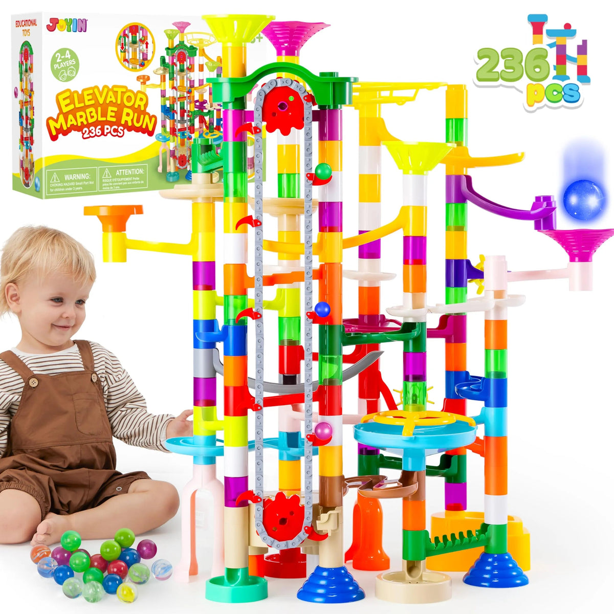 236-Piece STEM Building Blocks Toy Set with Motorized Elevator