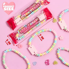 24PCS Valentine's Day Bracelet Candy, Individually Wrapped Color Snacks for Kids