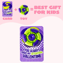 24-Pack Valentine's Day Plastic Fidget Spinners with 6-Design Gift Cards