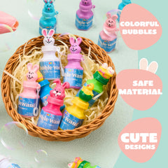 24 Easter Bubble Wands, 8 Designs with Animal and Easter Egg Characters