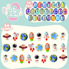 24 Pcs Galaxy Slime Eggs for Kids Party Favors