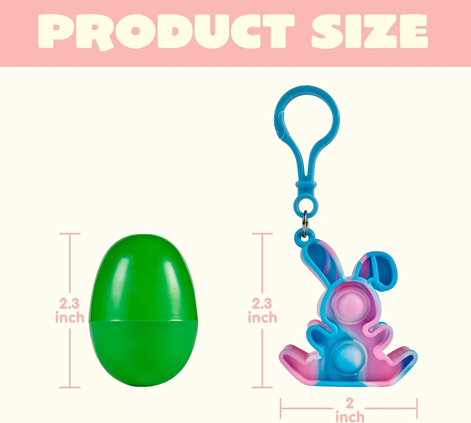 24-Pack Plush Bubble Keychain Prefilled Easter Eggs