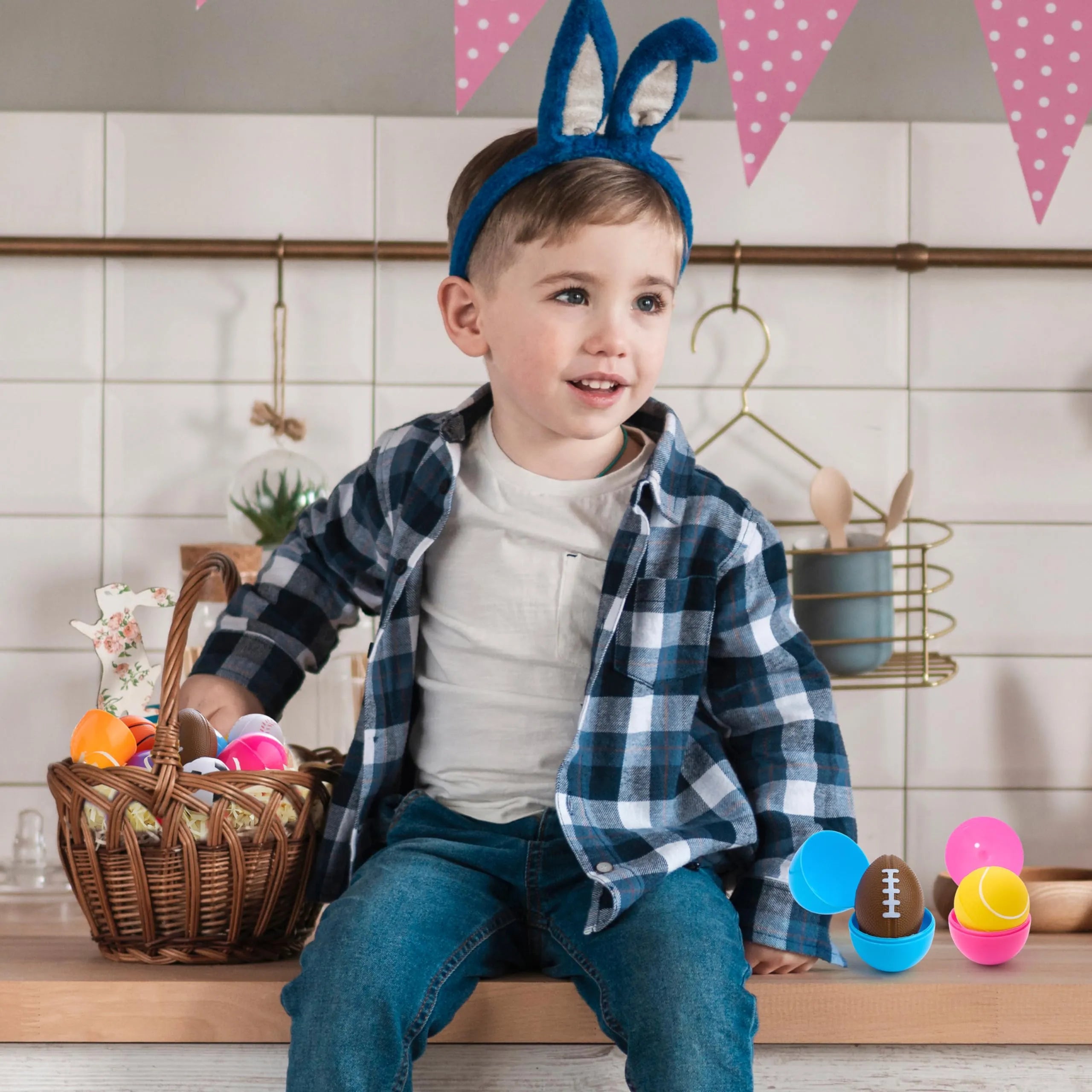 24 Pre-Filled Easter Eggs with Sports Stress Balls Squishy Toy for Kids Easter Egg Hunt