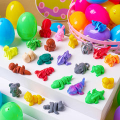 24 Pcs Prefilled Easter Eggs with 3D Printed Articulated Toys, Party Favors for Kids