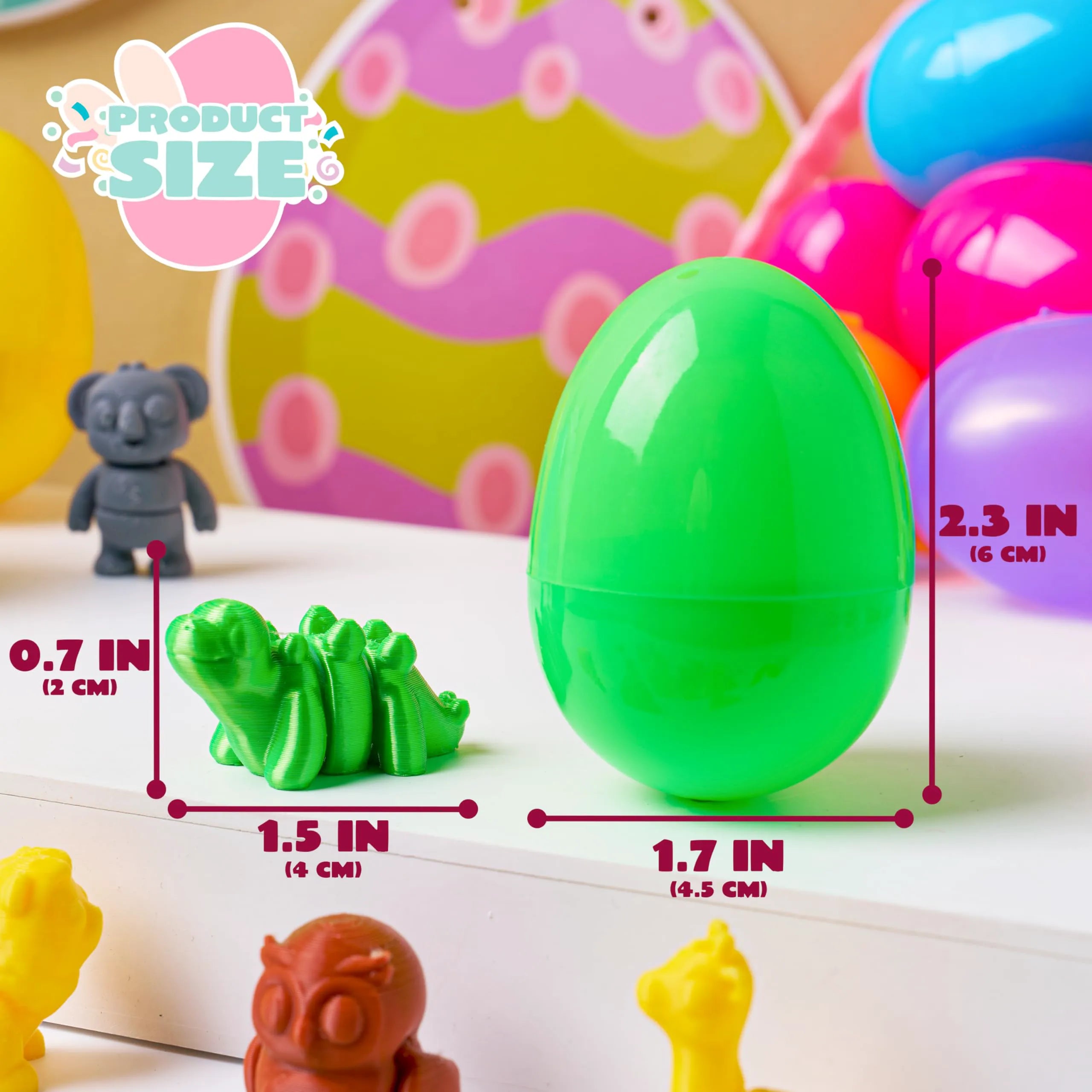 24 Pcs Prefilled Easter Eggs with 3D Printed Articulated Toys, Party Favors for Kids