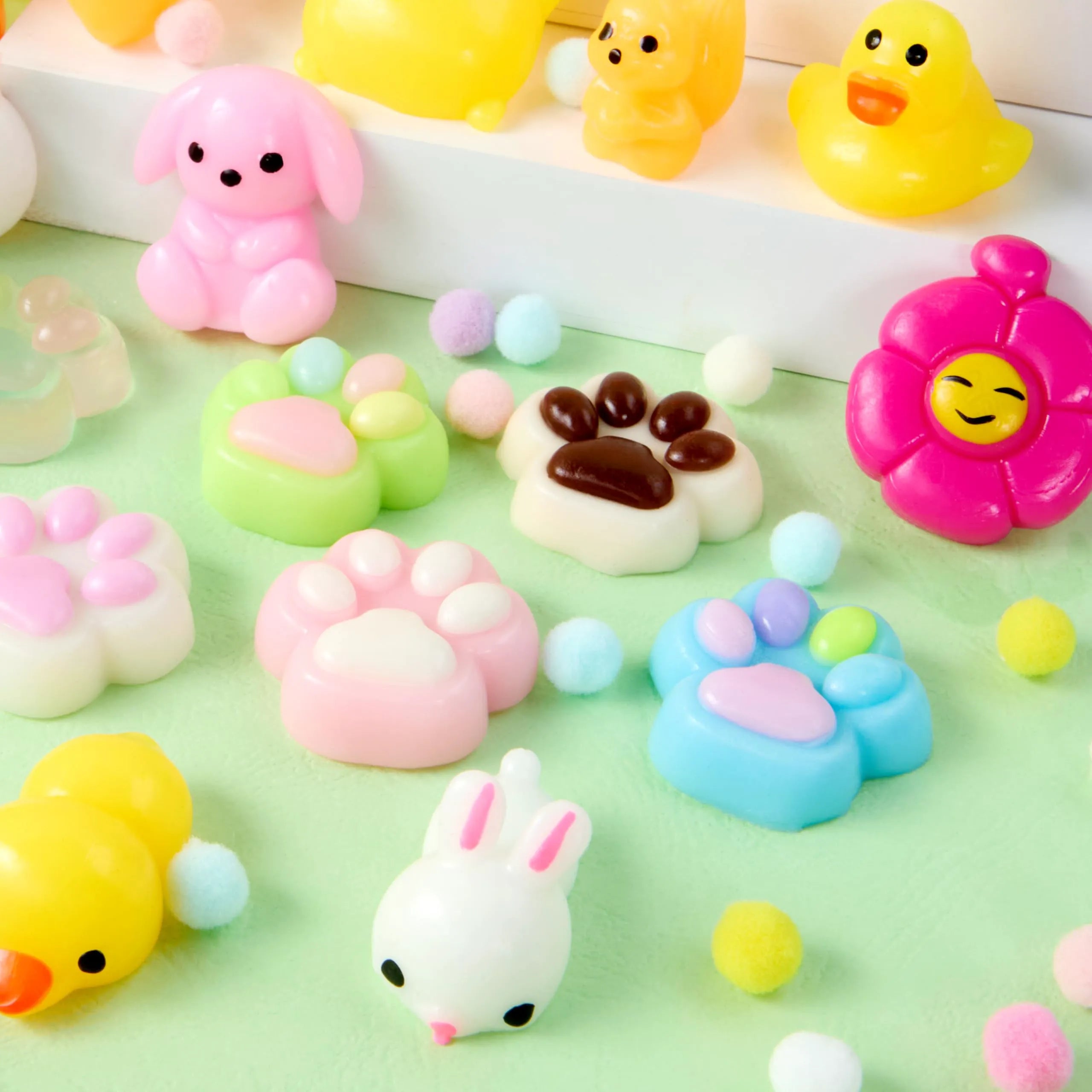 24 Prefilled Easter Eggs with Cute Mochi Squishy Toys for Egg Hunt, Basket Stuffers & Party Favors