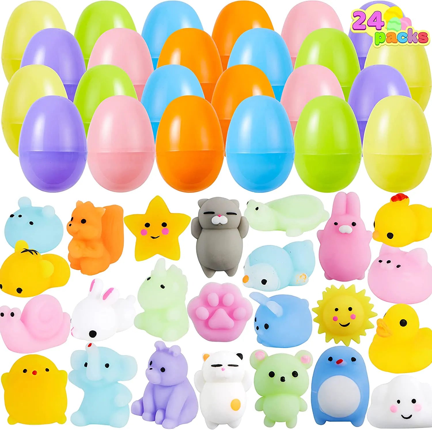 24-Pack Easter Eggs with Mochi Squishy Toys