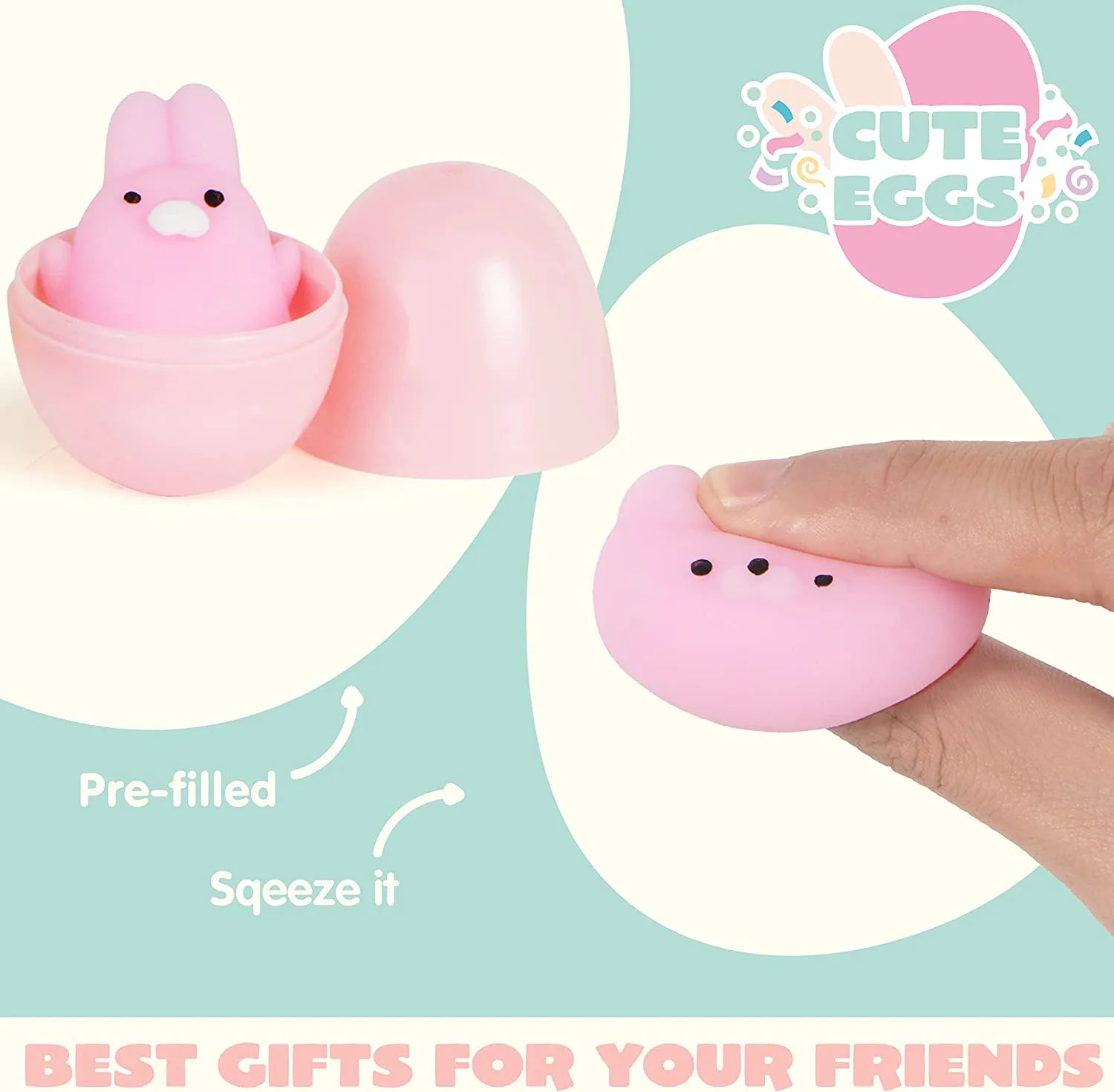 24-Pack Easter Eggs with Mochi Squishy Toys