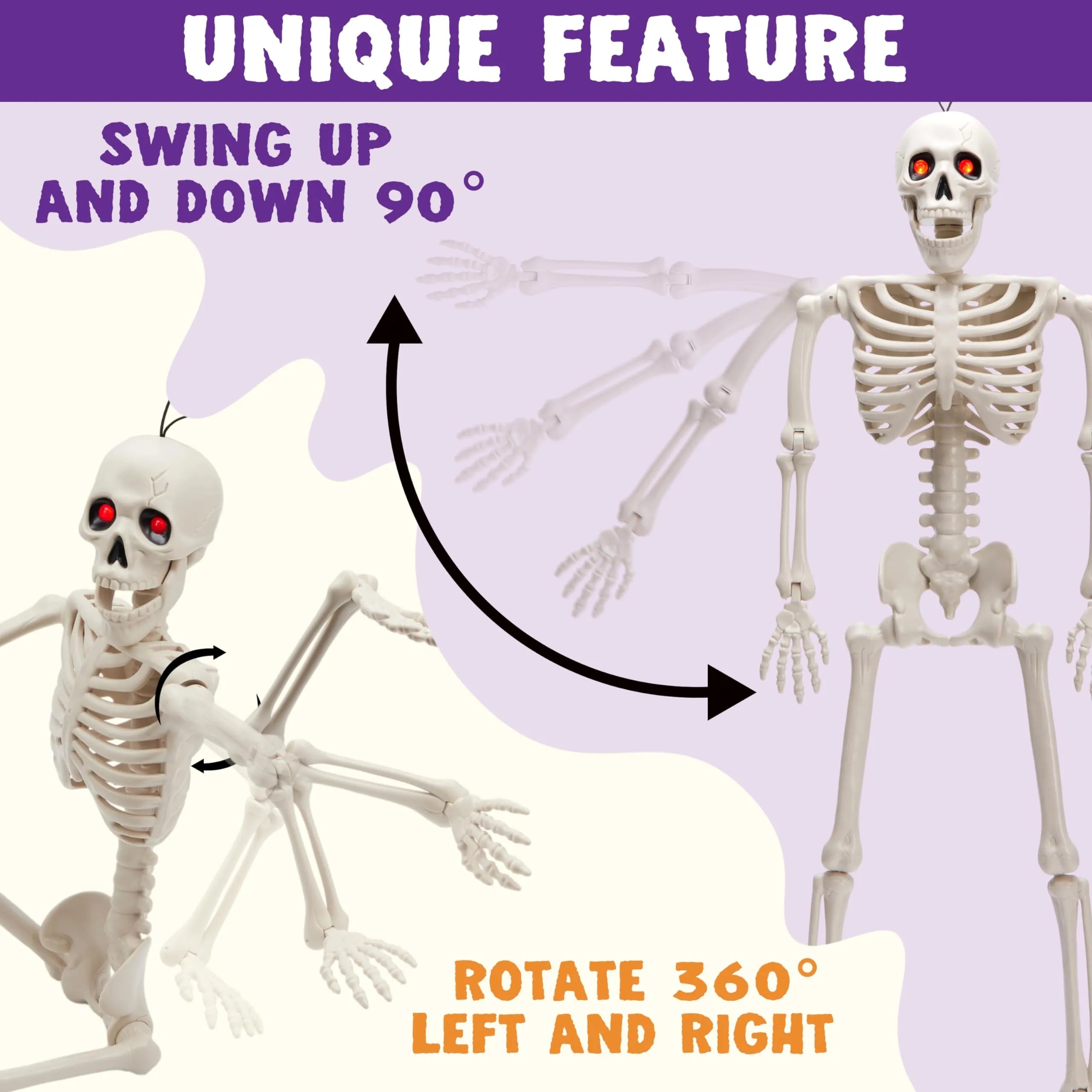 24-Inch Halloween Skeleton Full Body Human Plastic Bones