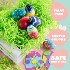 24oz (680g) Easter Pure Light Green Recyclable Paper Grass for Egg Hunt