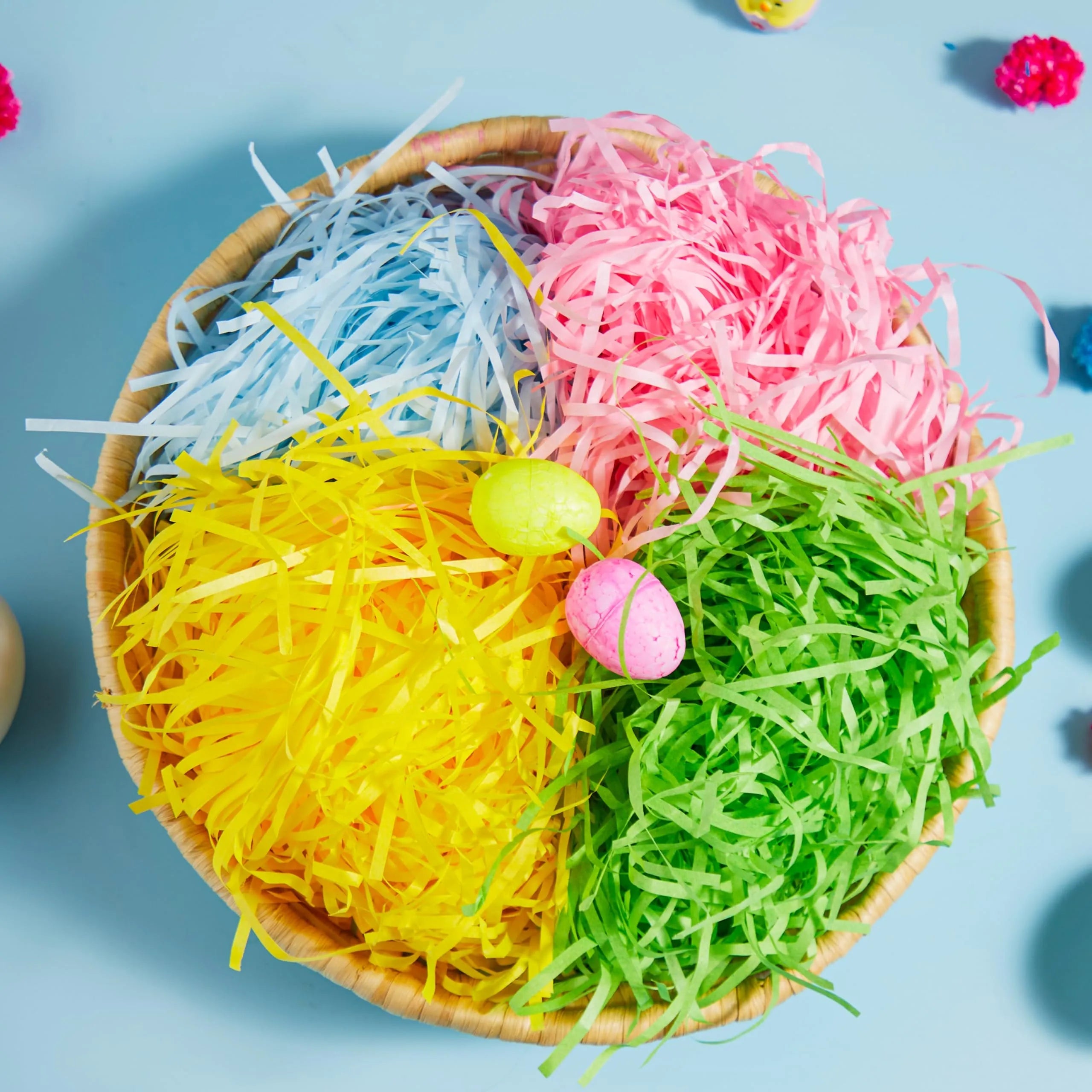 24oz (680g) Multicolor Rainbow Easter Grass, Recyclable Pastel Paper Shred
