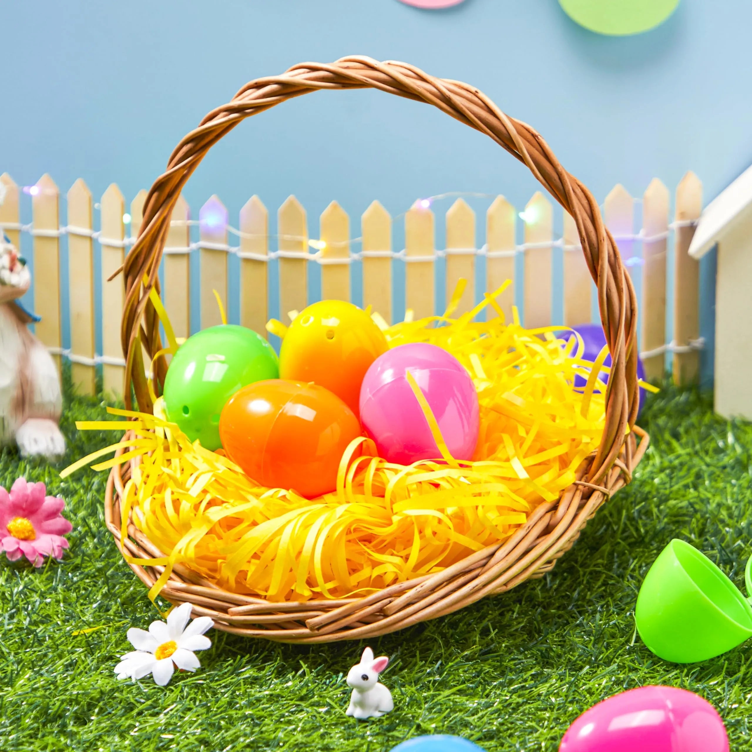 24oz (680g) Multicolor Rainbow Easter Grass, Recyclable Pastel Paper Shred