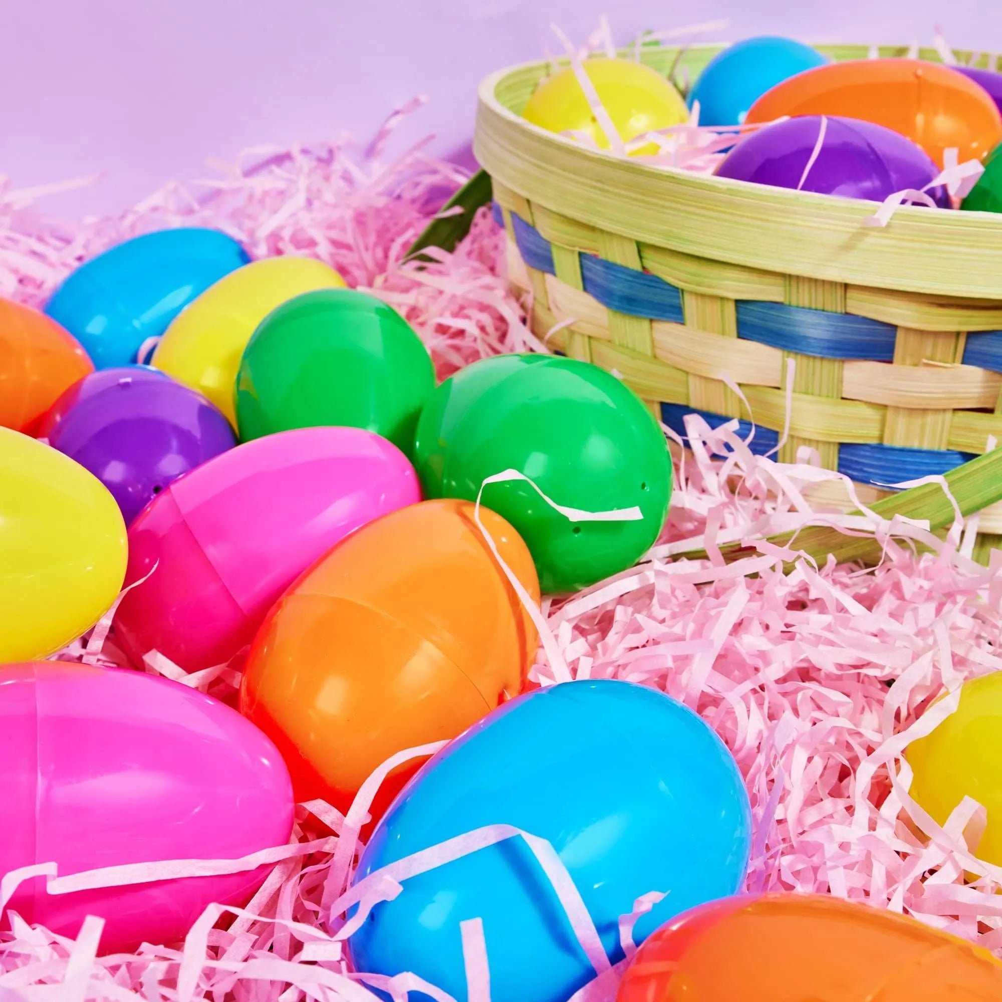 264Pcs 3.15in Colorful Plastic Easter Egg Shell