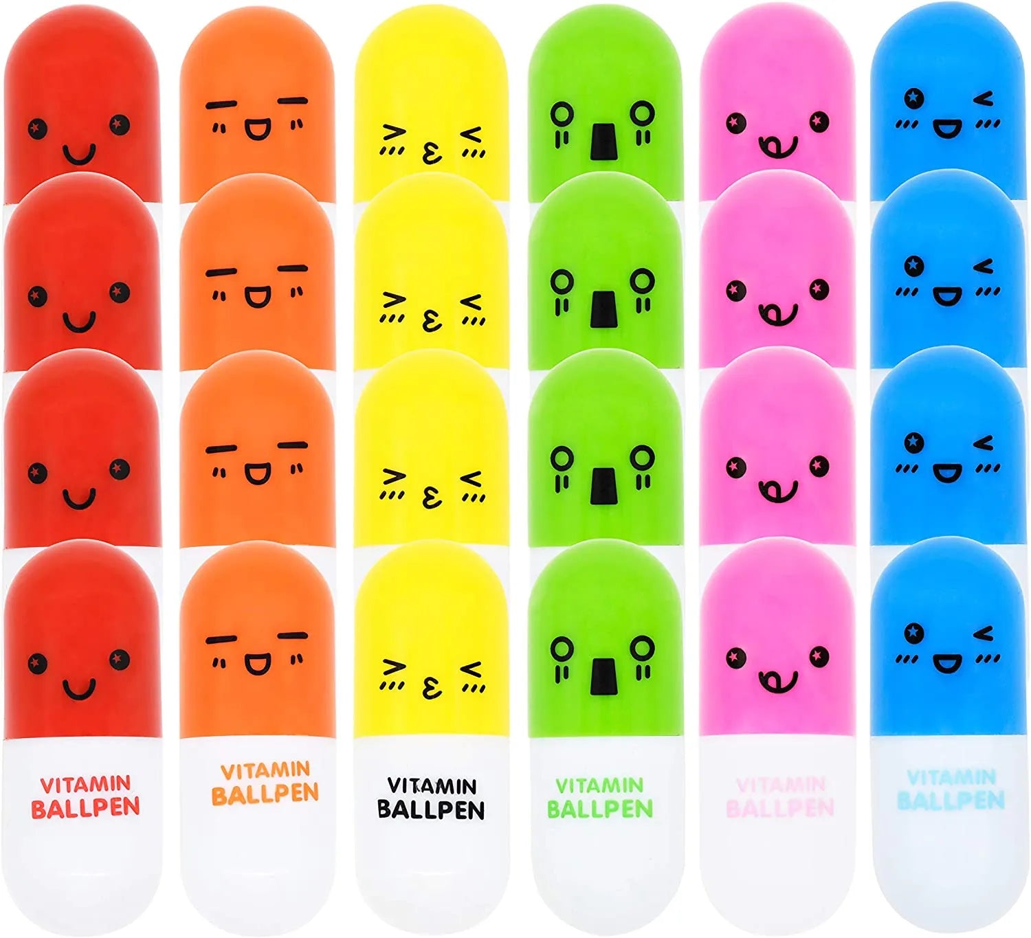 28-Piece Pill-Shaped Pen Set with Valentine's Day Cards for Kids' Classroom Exchange Gifts