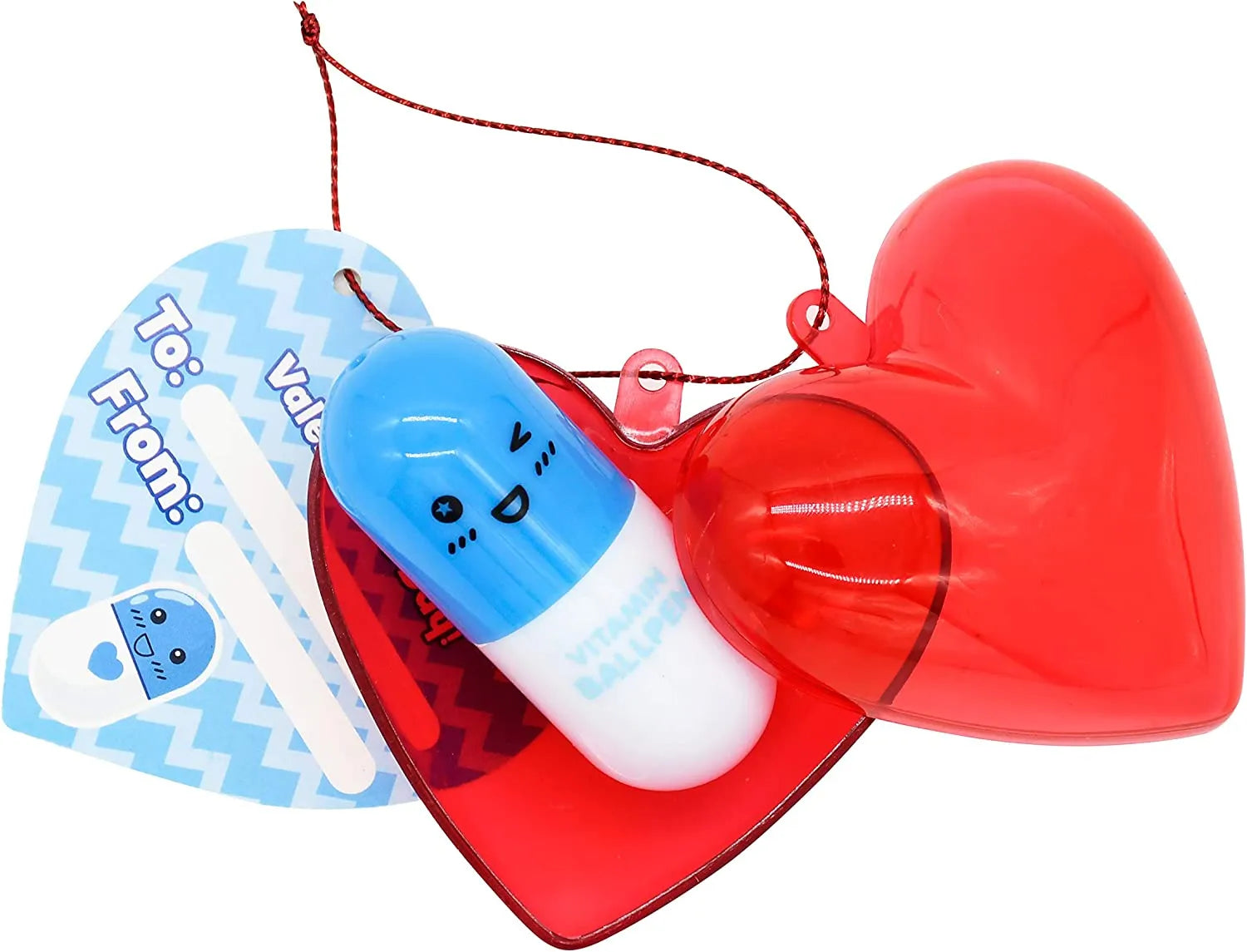 28-Piece Pill-Shaped Pen Set with Valentine's Day Cards for Kids' Classroom Exchange Gifts
